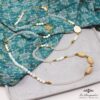 Sautoir Harmony Nacre, agate blanche, graines. Rosekafé