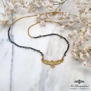 Collier Aigle Turquoise Spinelles - MO