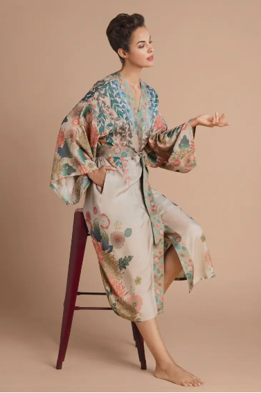 Kimono Long Rose Poudré.