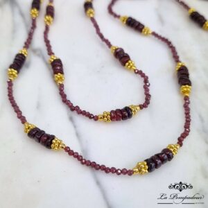 Collier long Namata grenat