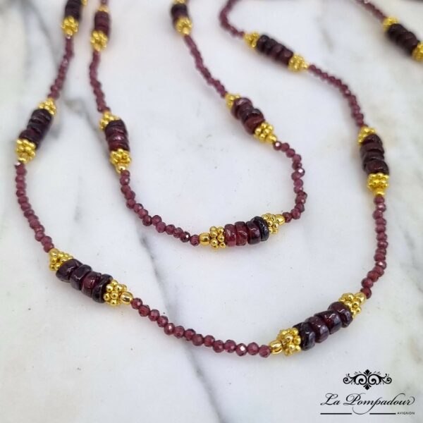 Collier long Namata grenat