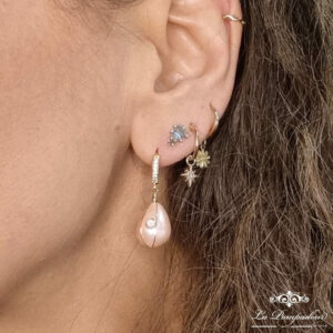 Boucles d'oreilles perle XL. Rosekafé