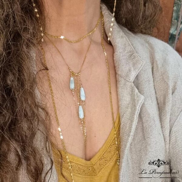 Collier Ila Angélite - Vermeil et angélite. Rosekafé