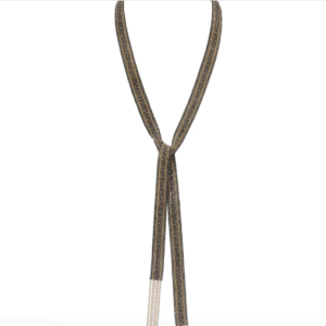 Long Collier écharpe kaki antique gold - MLC