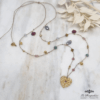 Collier Multi Pierres Coeur gravé - SD