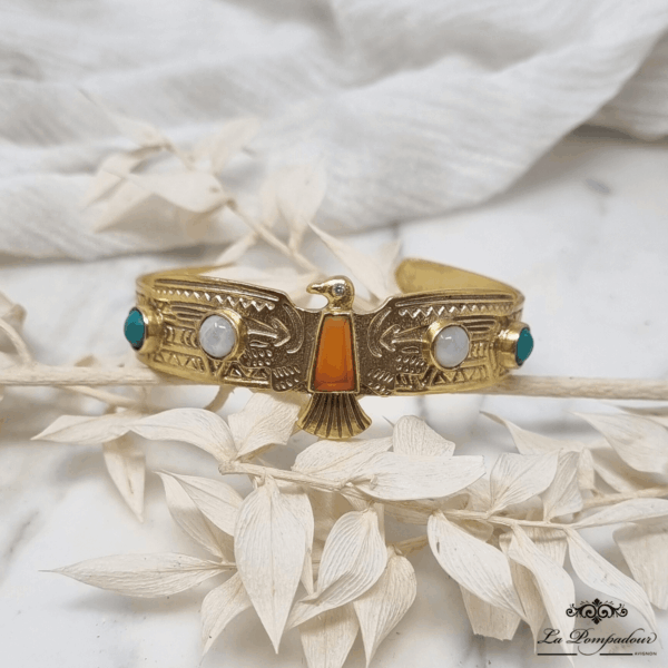 Jonc Talisman Aigle Cornaline Lune Turquoise - LP