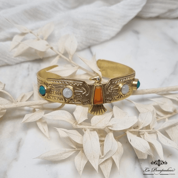 Jonc Talisman Aigle Cornaline Lune Turquoise - LP