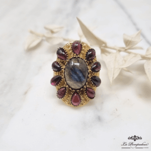 Bague Aya Labradorite Grenat - LP