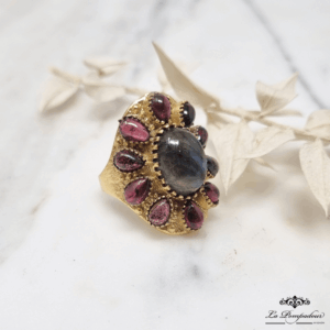 Bague Aya Labradorite Grenat - LP