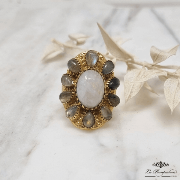 Bague Aya Pierre de Lune Labradorite - LP