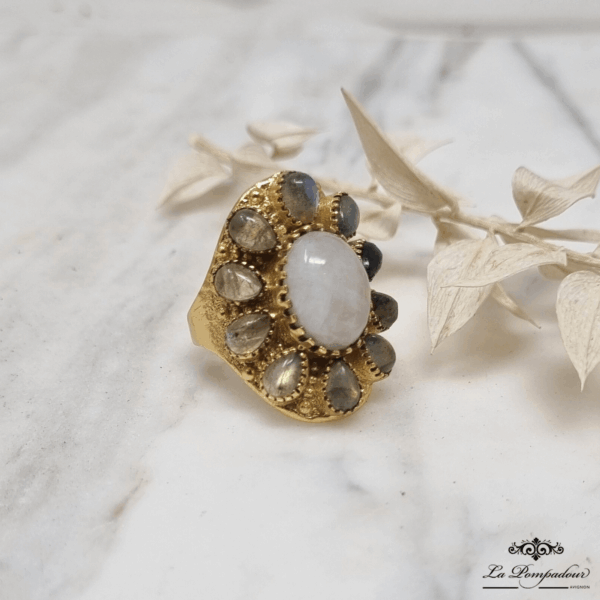 Bague Aya Pierre de Lune Labradorite - LP