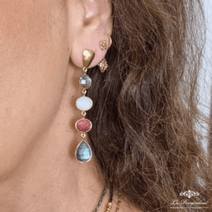 Boucles d'oreilles Labra Lune Rubis - NK