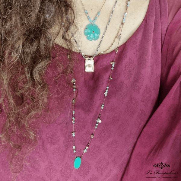 Collier long fresh chrysoprase