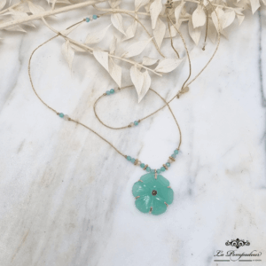 Collier Fleur Aquacalcédoine