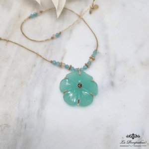 Collier Fleur Aquacalcédoine
