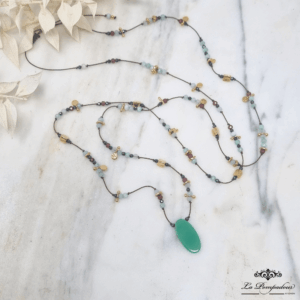 Collier long fresh chrysoprase