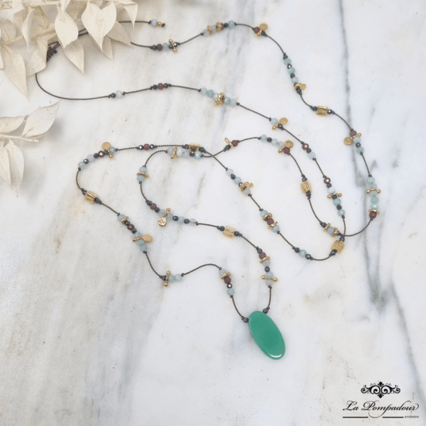 Collier long fresh chrysoprase