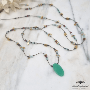 Collier long fresh chrysoprase