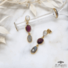 Boucles d'oreilles Lune grenat Labra - NK