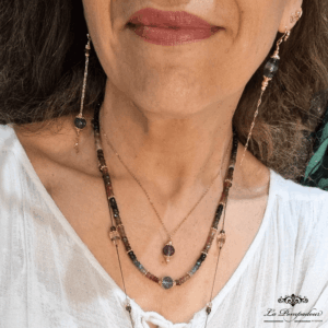 Collier fluorite citrouille