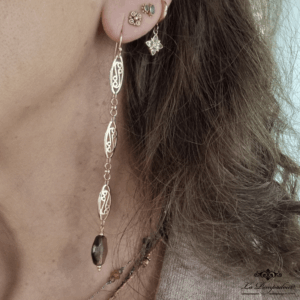 Boucles d'oreilles Eloise Quartz fumé