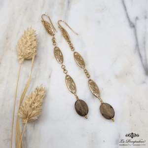 Boucles d'oreilles Eloise Quartz fumé