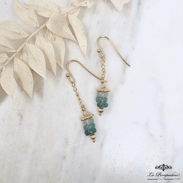 Boucles d'oreilles daphne vertes