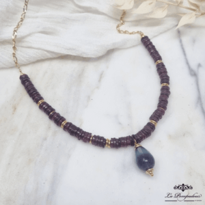 Collier Incandescent Grenat Fluorite – LP