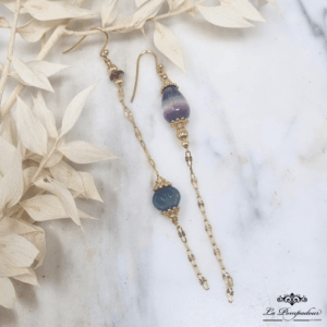 Boucles d’oreilles asymétriques Fluorite – LP
