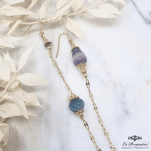 Boucles d’oreilles asymétriques Fluorite – LP