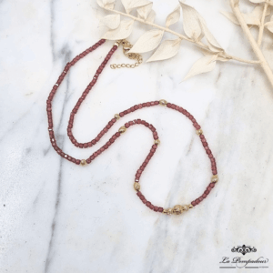 Collier Liane - LP Grenats, plaqué or 18 carats 3 microns