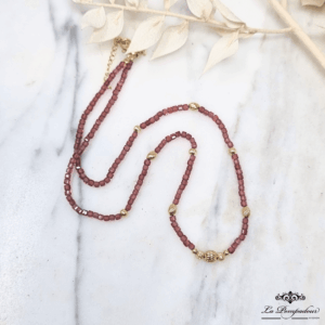 Collier Liane - LP Grenats, plaqué or 18 carats 3 microns