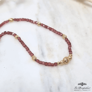 Collier Liane - LP Grenats, plaqué or 18 carats 3 microns