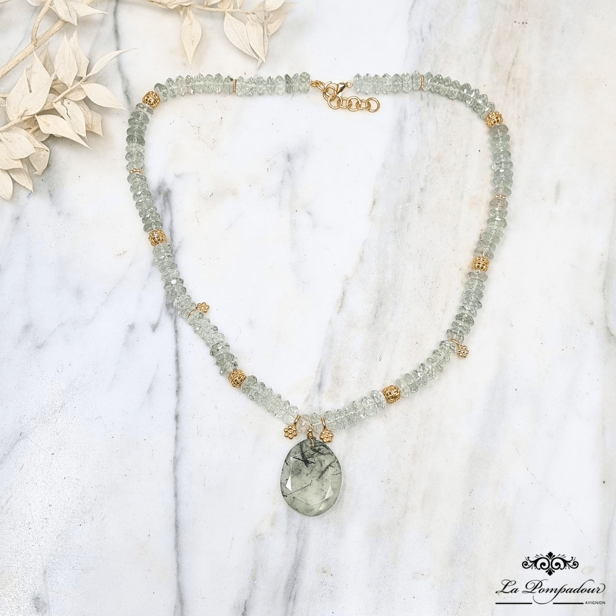 Collier améthyste verte