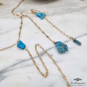 Collier long Y turquoise - LP