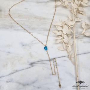 Collier long Y turquoise - LP