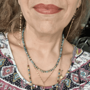 Collier Turquoises en goldfilled 24 carats