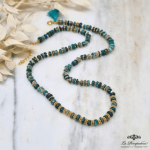 Collier Turquoises en goldfilled 24 carats