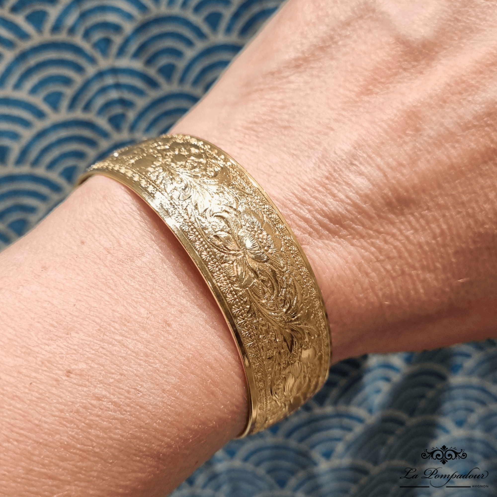 Bracelet Jardin d'Antan - Manchette Belle Epoque. Fabrication française