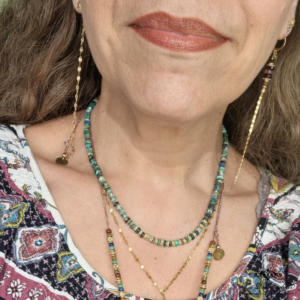 Collier Turquoises en goldfilled 24 carats