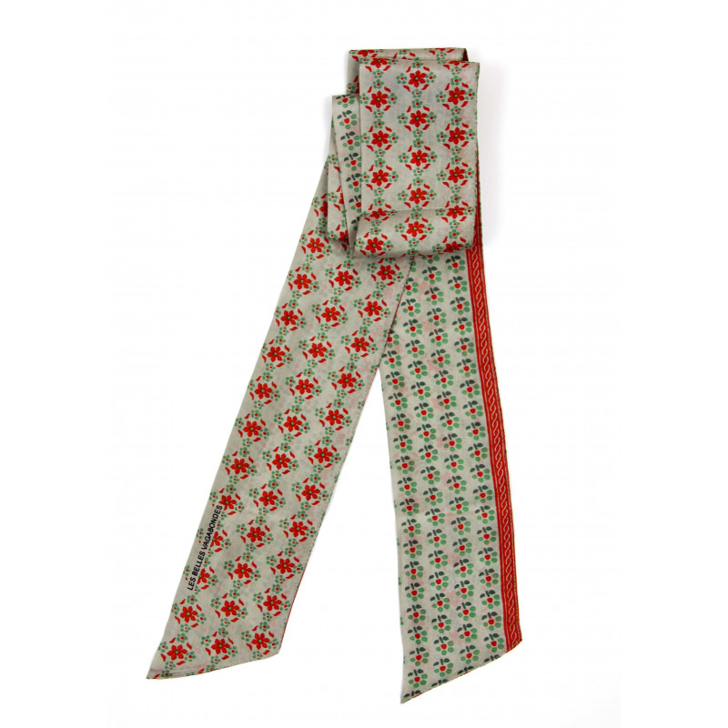 Bandeau Soie 03 Corail. Les Belles vagabondes