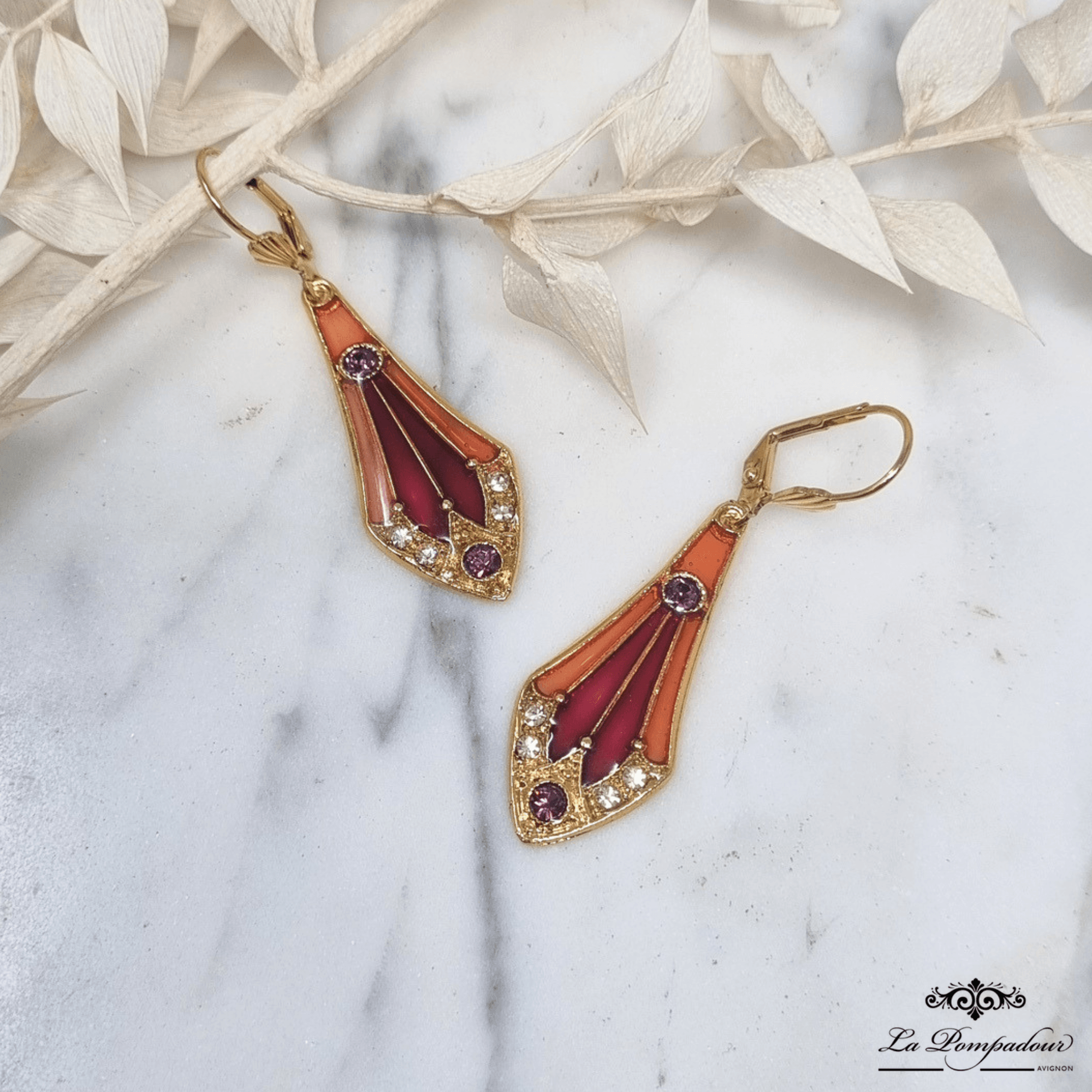 Boucles d'oreilles Vitrail Isadora Orange - SP