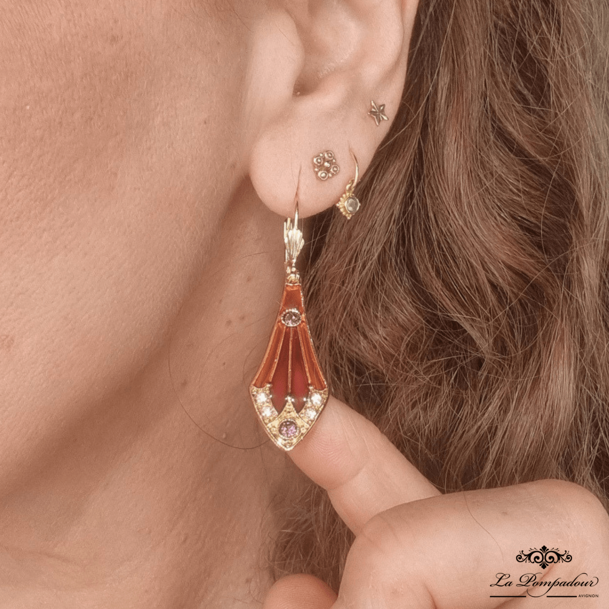 Boucles d'oreilles Vitrail Isadora Orange - SP