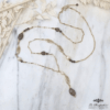 Sautoir Asymétrique Marquise Quartz Fumé & Perles ​